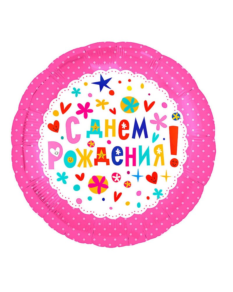 Надпись с днем рождения в круге