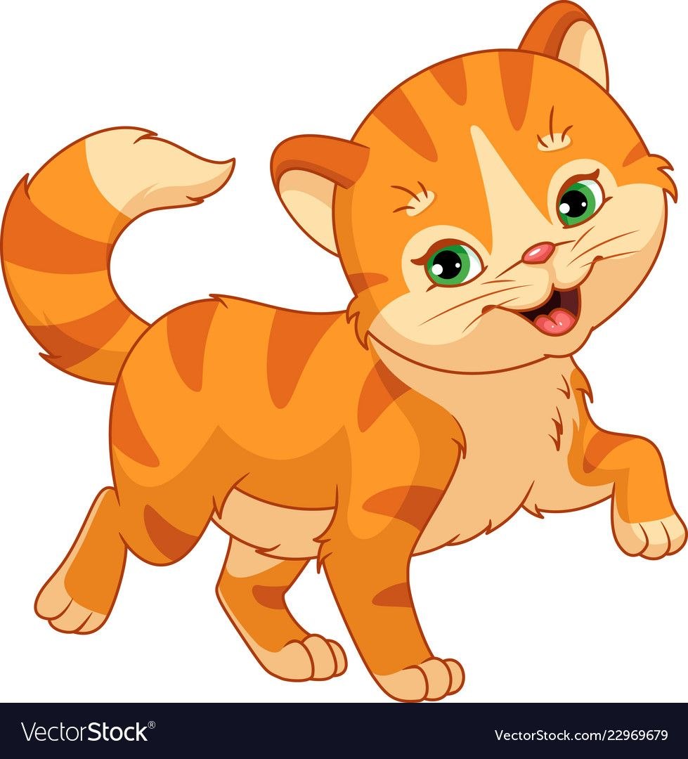 Рыжий кот мультяшный
