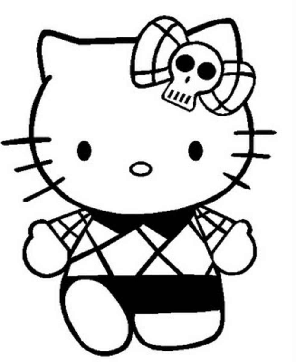 Kuromi hello Kitty черно белая