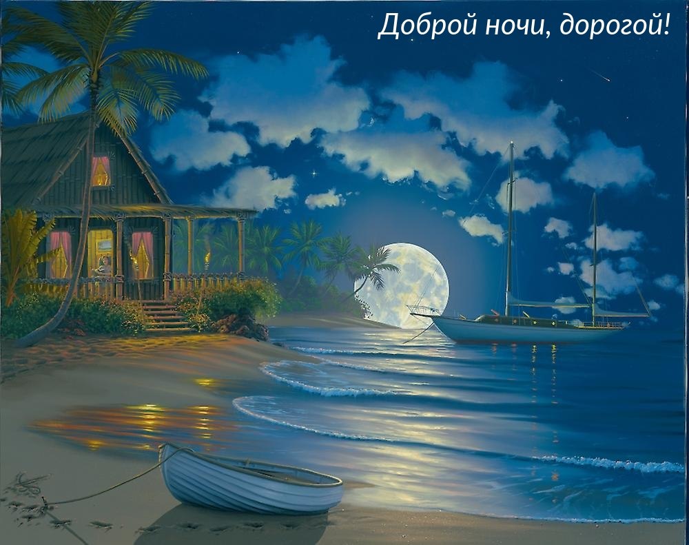 Лунная ночь в деревне