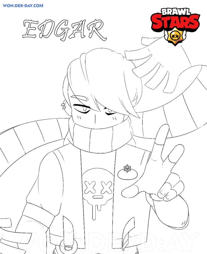 Раскраска Brawl Stars Эдгар