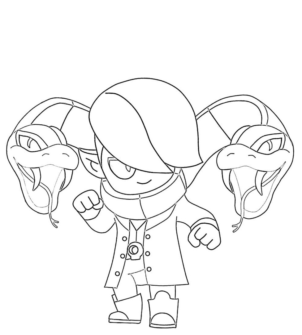 Раскраска Brawl Stars Эдгар