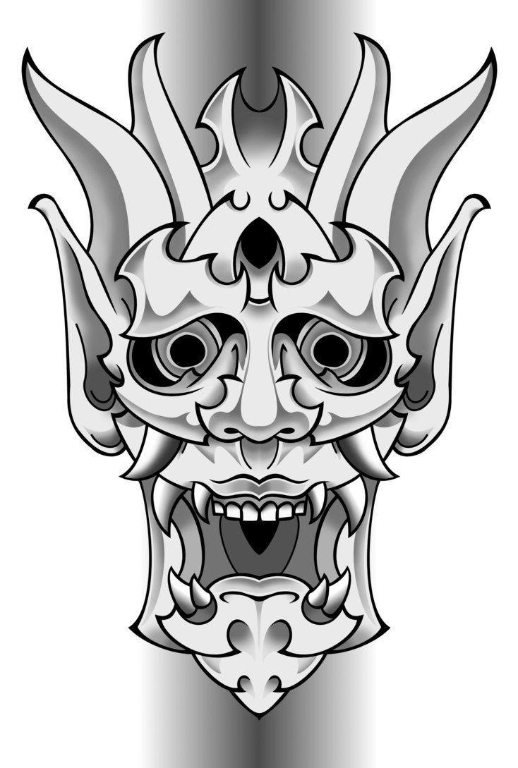 Японская маска Hannya самурая