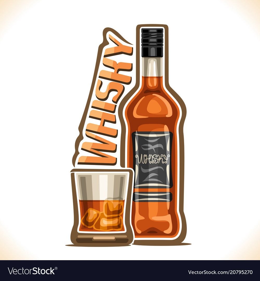Бутылка виски вектор