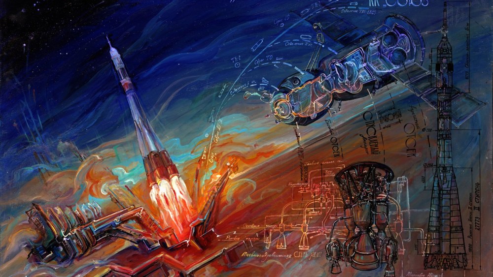 Космический корабль Восток картина Леонов