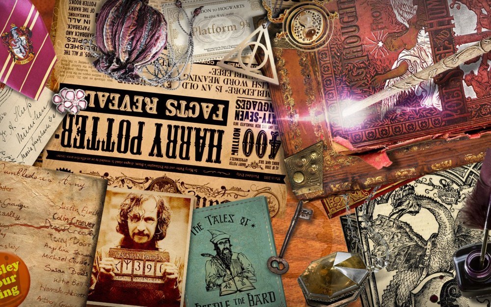 Гарри Поттер на фоне Хогвартса