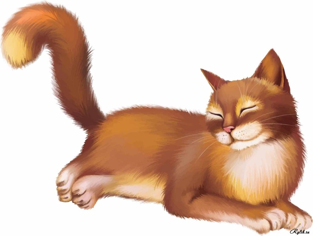 Мультяшный лежачий кот