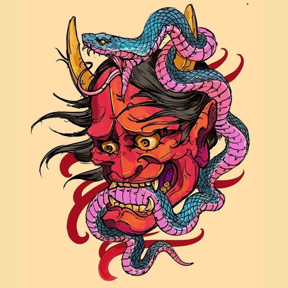 Hannya Kabuki Samurai Mask