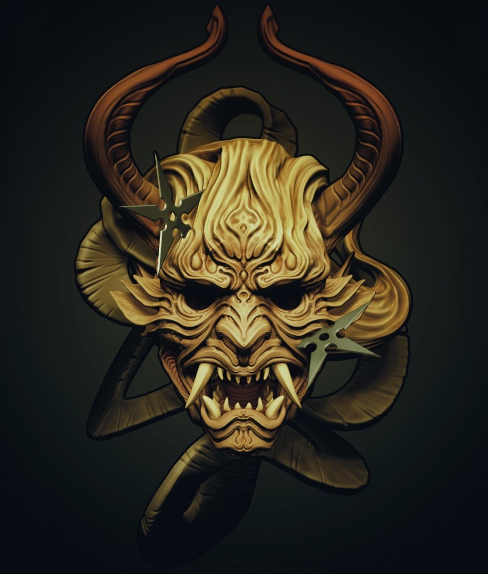 Маска Hannya демон