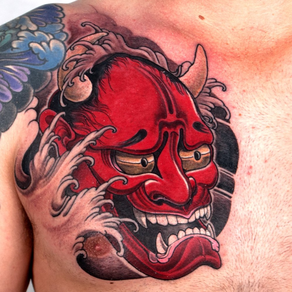 Hannya японский демон тату