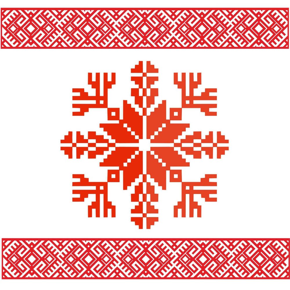 Коми орнамент дорожка синяя вектор
