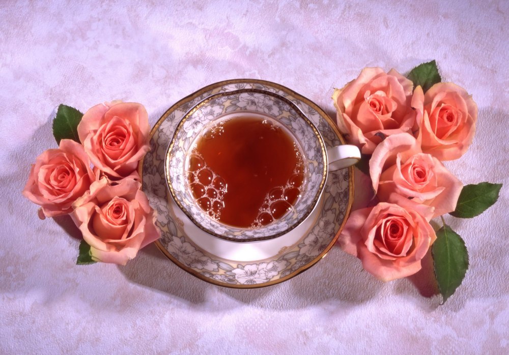Часы кофе розы