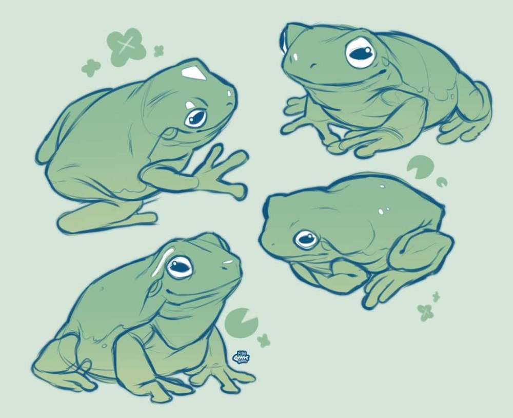 Рисунки милых жабок