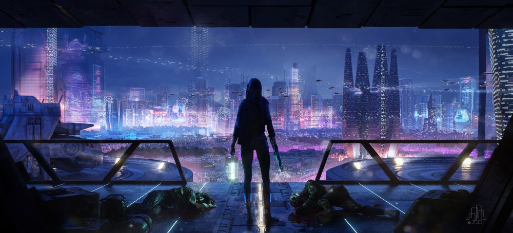 Cyberpunk город 4к