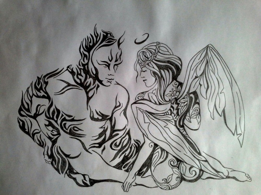 Рисунки ангела и демона