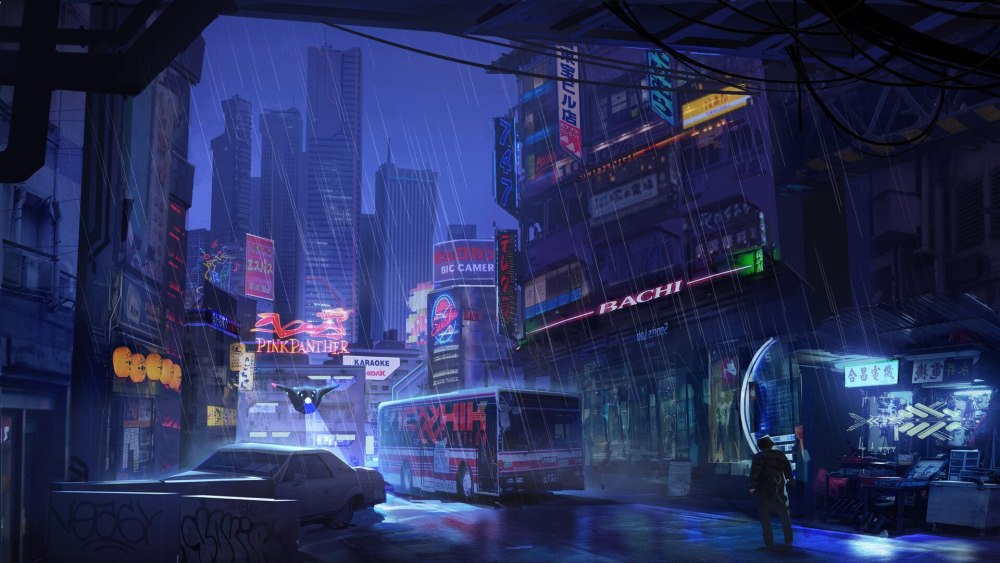 Cyberpunk 4k город