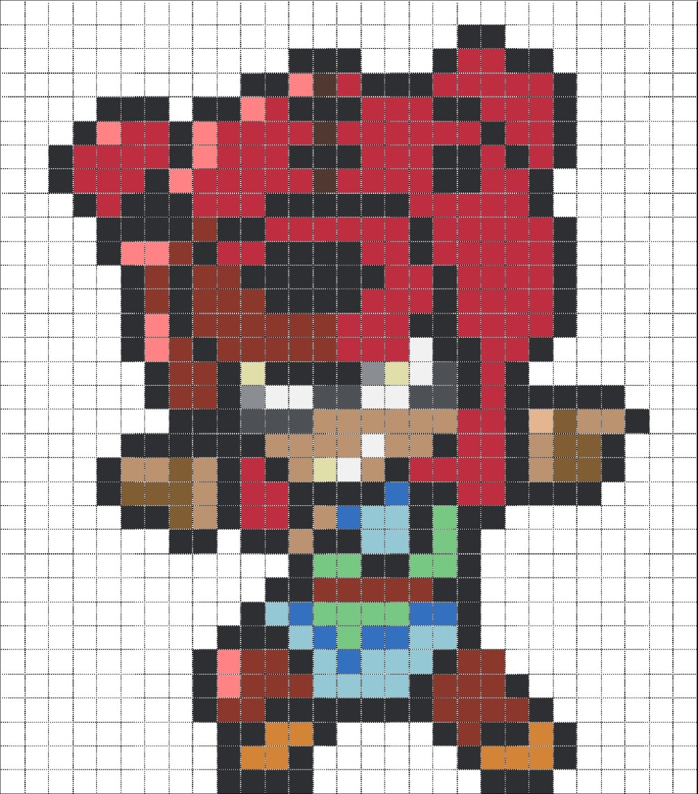 Тара из Браво старс по клеточкам pixellenger