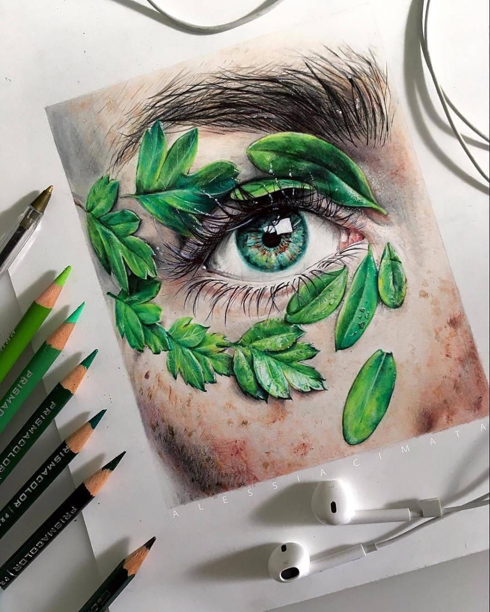 Скетчи цветными карандашами
