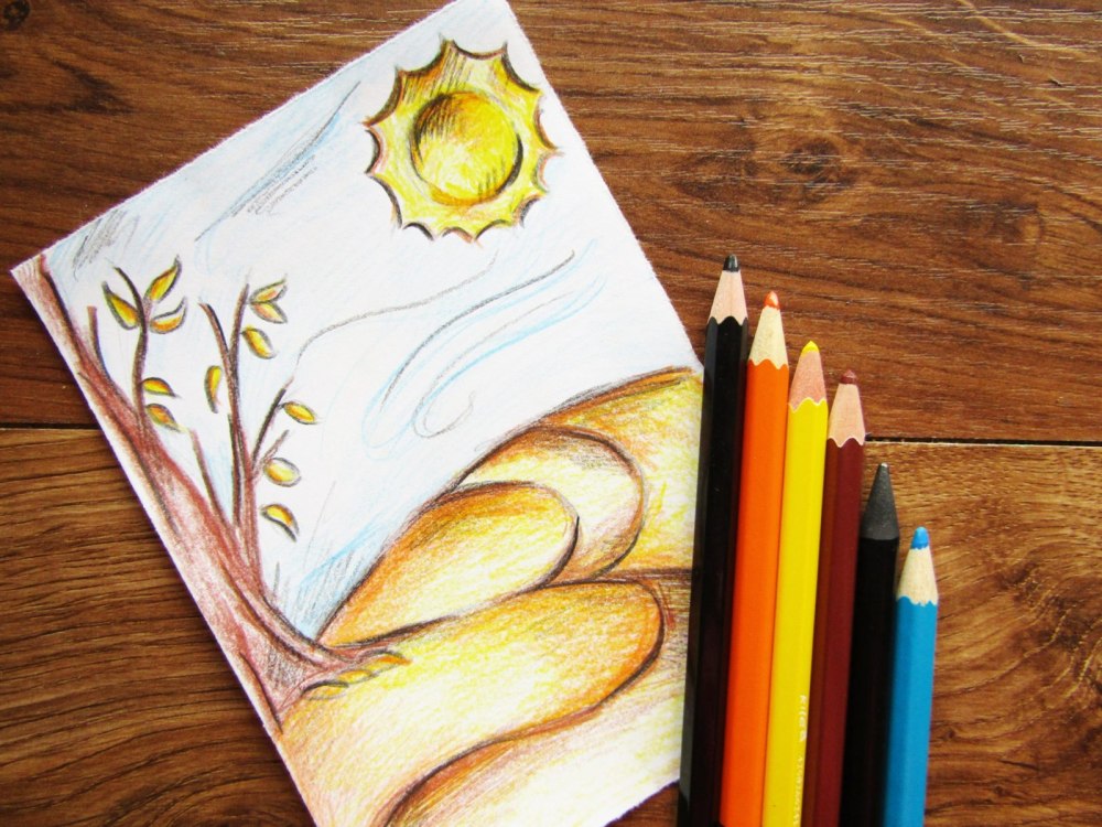Рисунки цветными карандашами