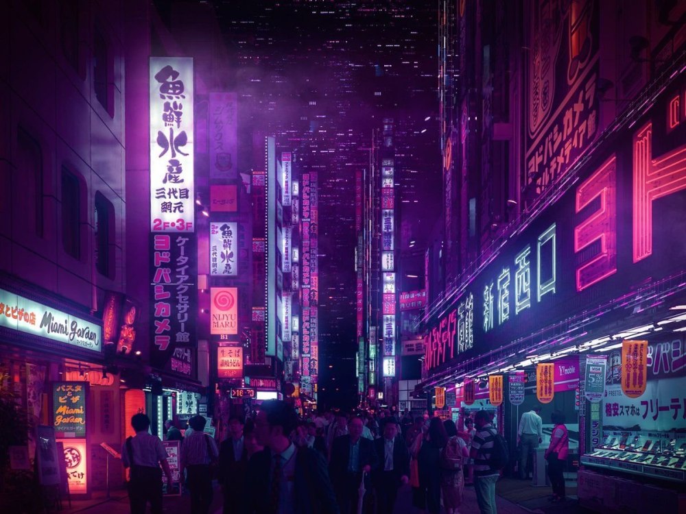 Токио улица Cyberpunk