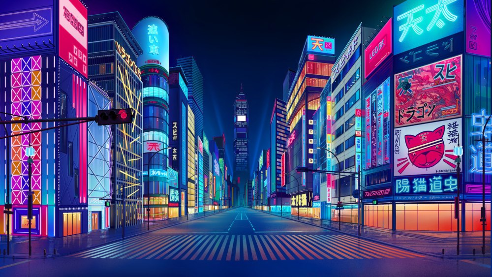 Токио улица Cyberpunk