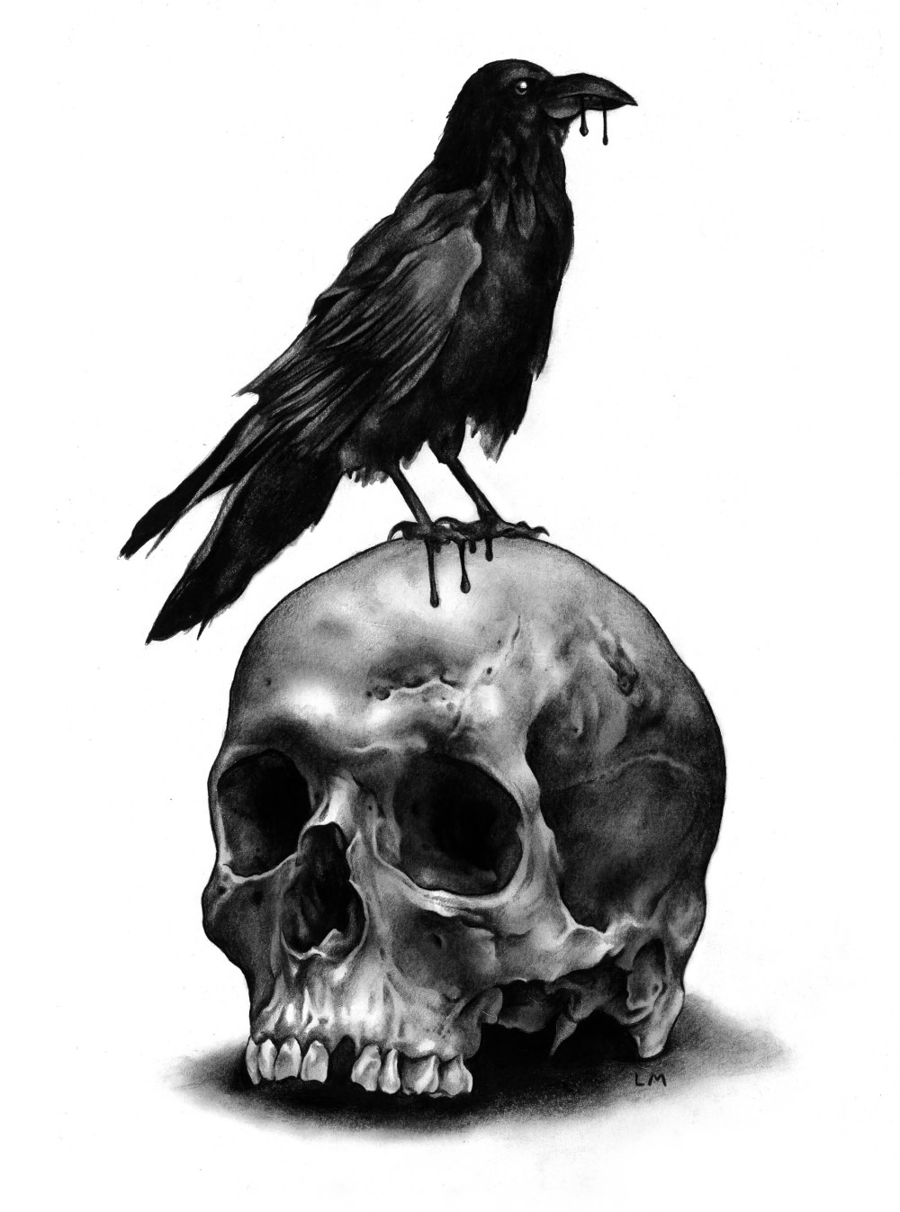 Nevermore ворон тату