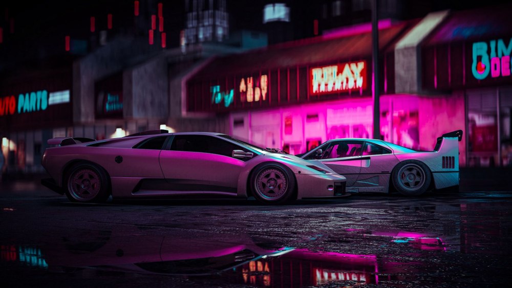 Ламборджини Countach неон