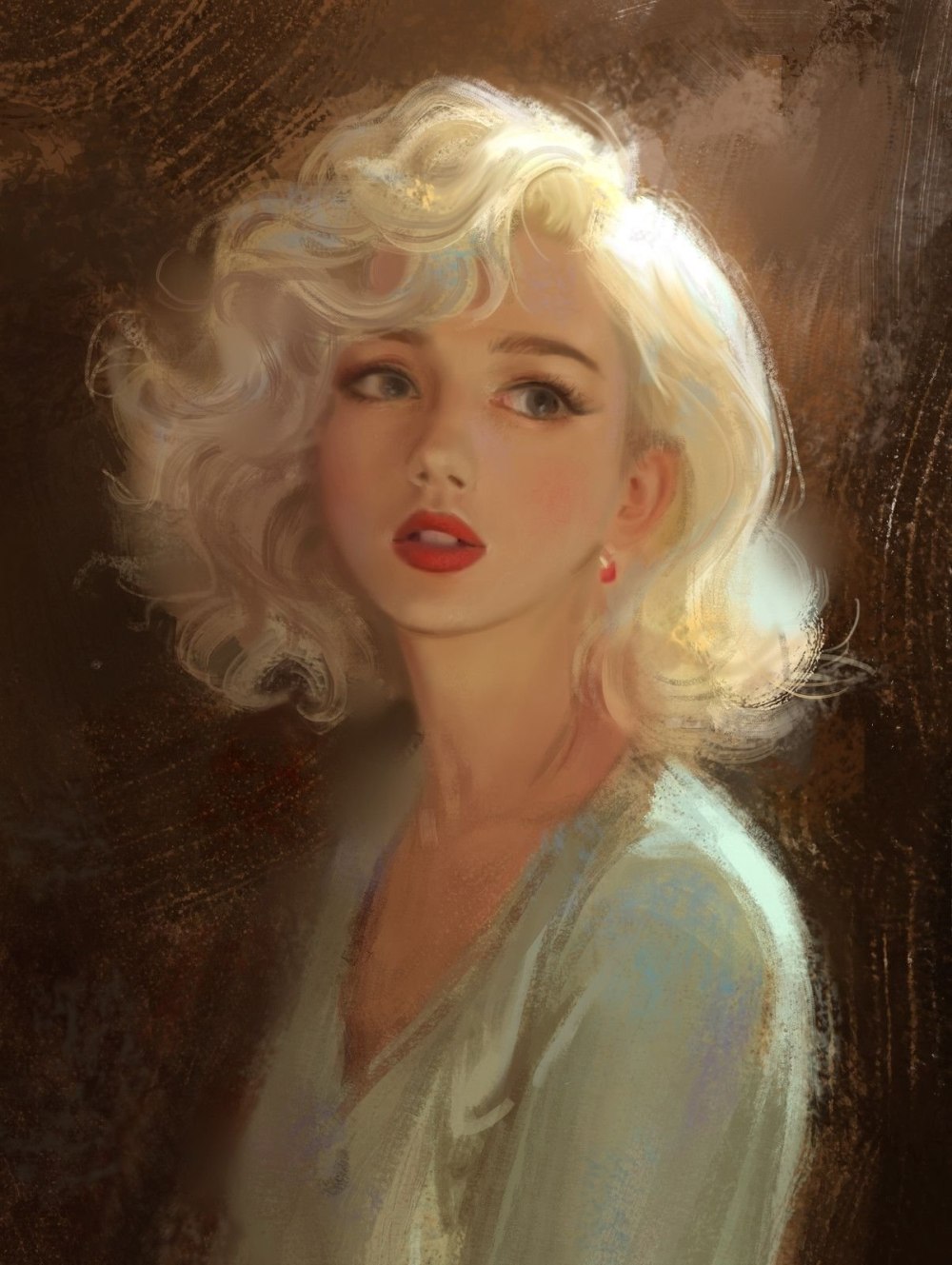 Серьезная девушка арт