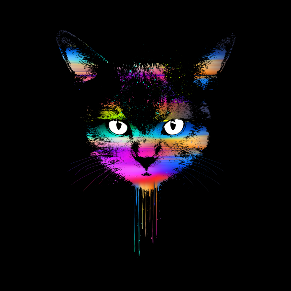 Морда кота неон
