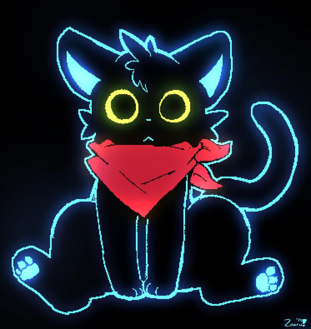 Кот из неона