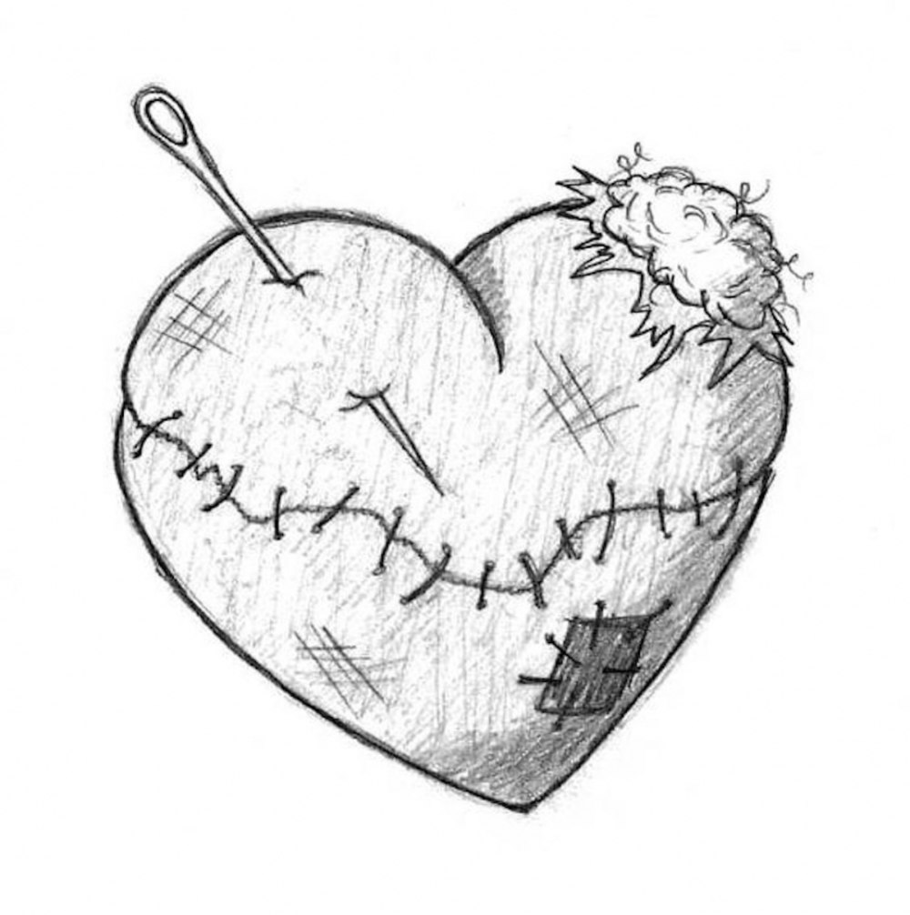 Сердечко рисунок карандашом для срисовки