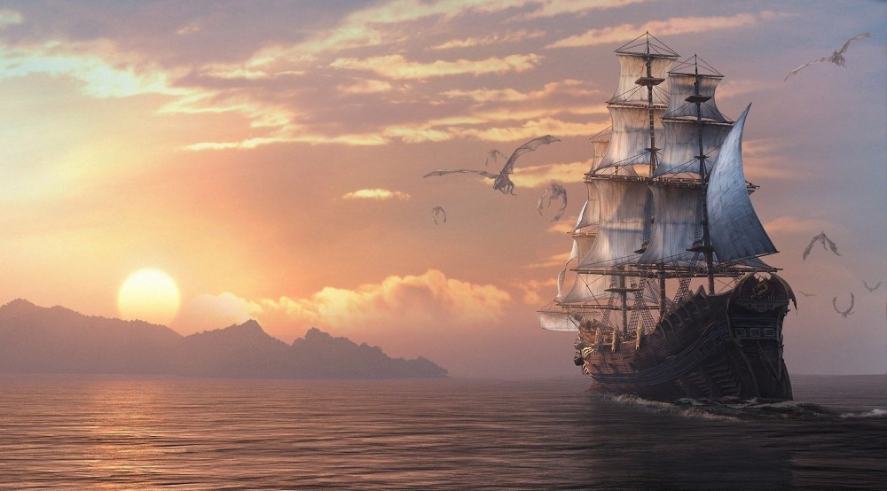 Корабль в море