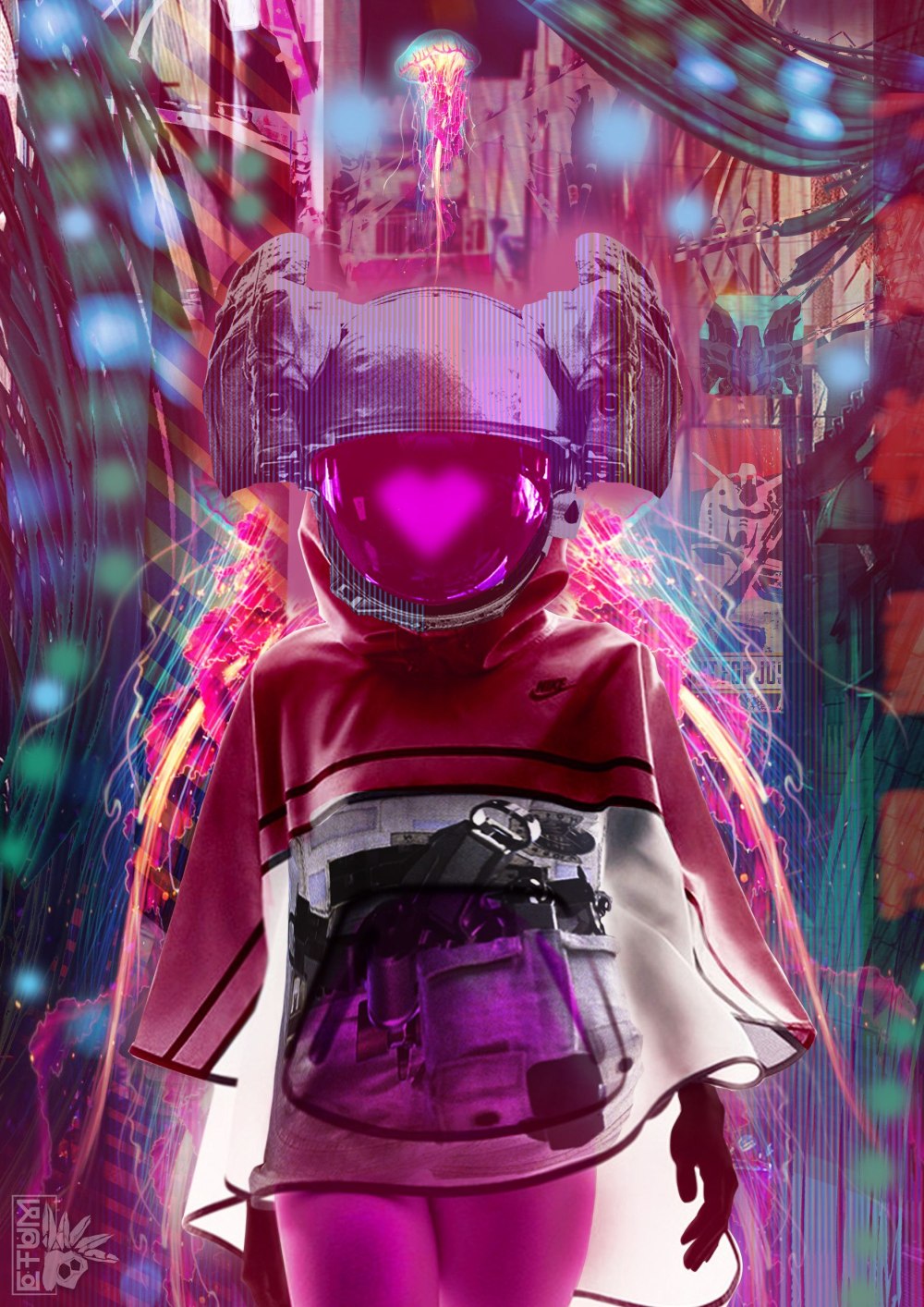 Шлем неон Cyberpunk