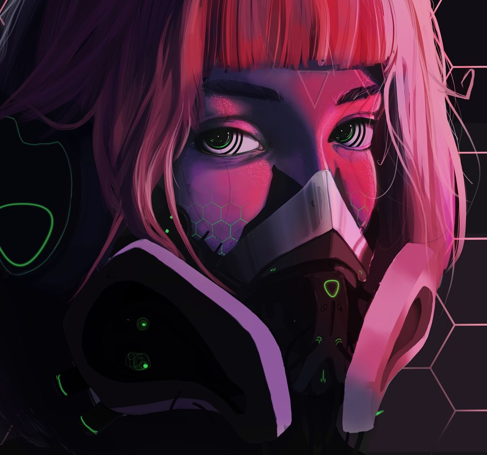 Маска Cyberpunk неон