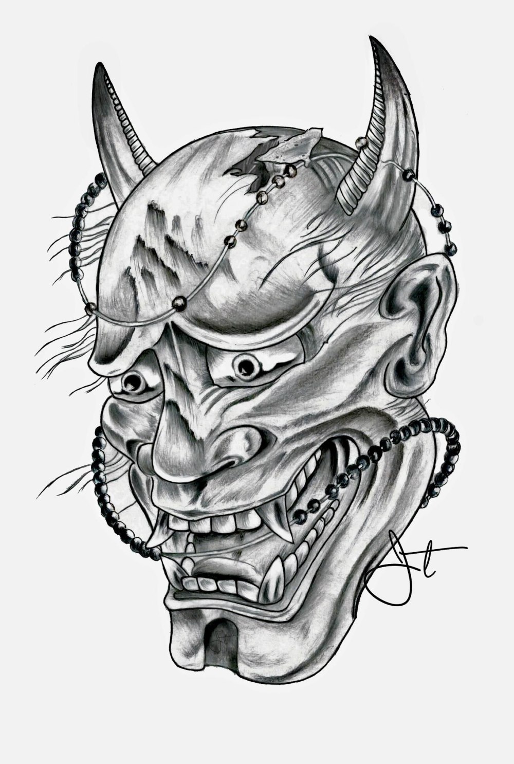 Hannya японский демон тату