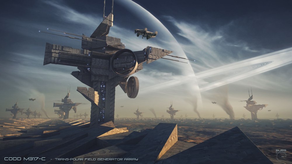 Космическая база Sci Fi концепт