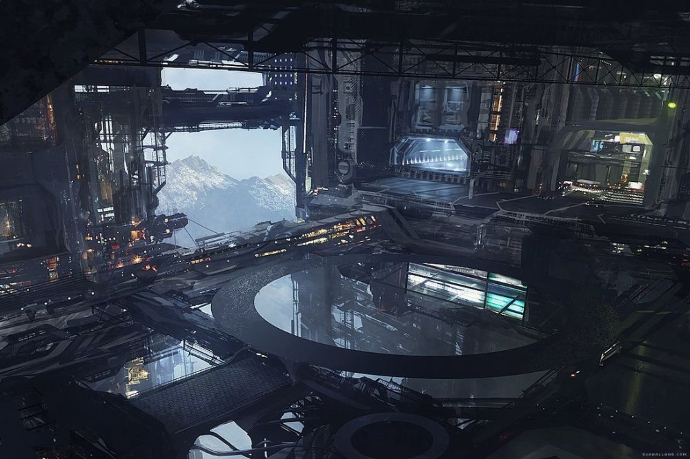 Вокзал будущего концепт арт Sci Fi
