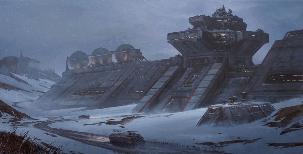 Космическая база Sci Fi концепт