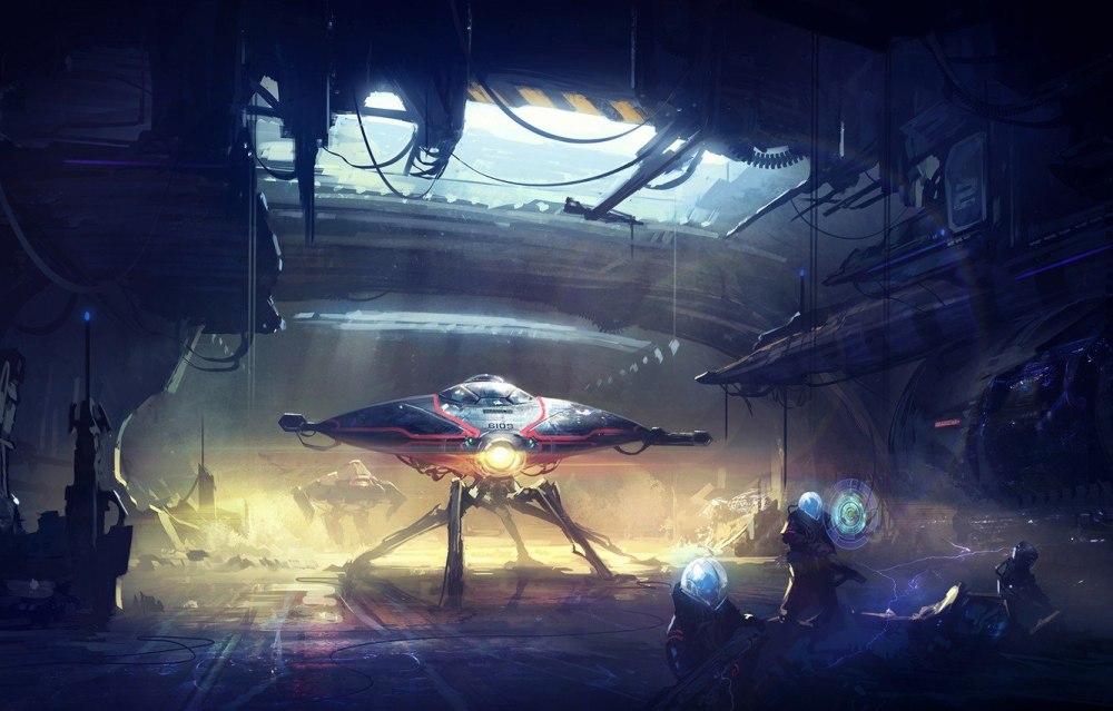 Космическая база Sci Fi концепт