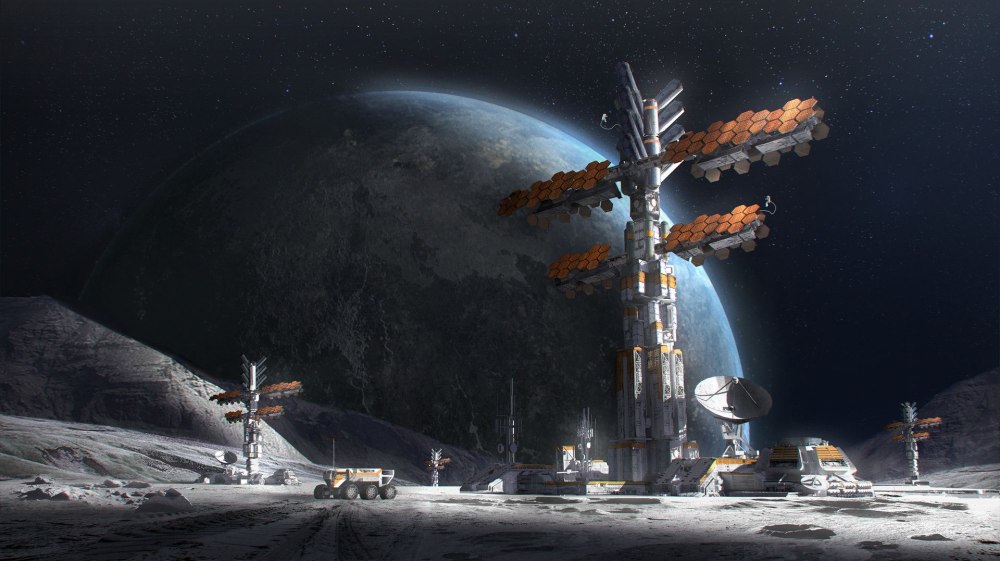 Космическая база Sci Fi концепт