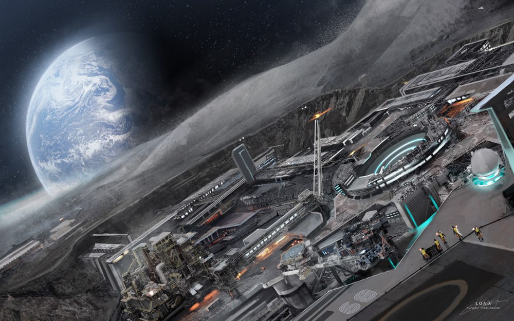 Космическая база Sci Fi концепт