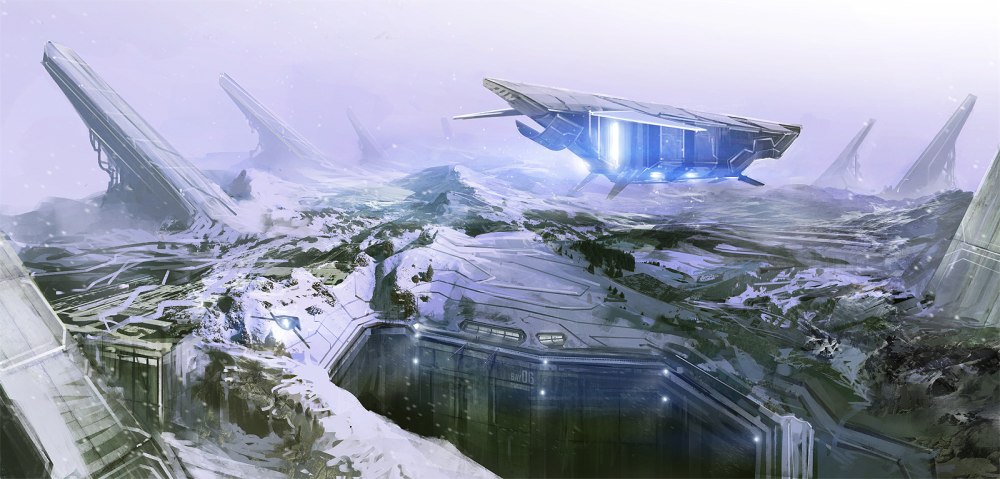 Вокзал будущего концепт арт Sci Fi