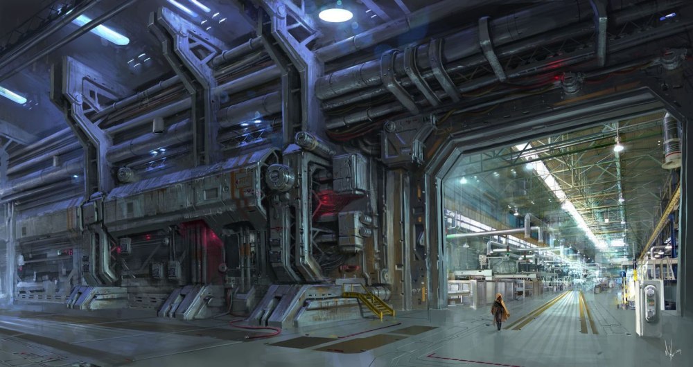Космическая база Sci Fi концепт