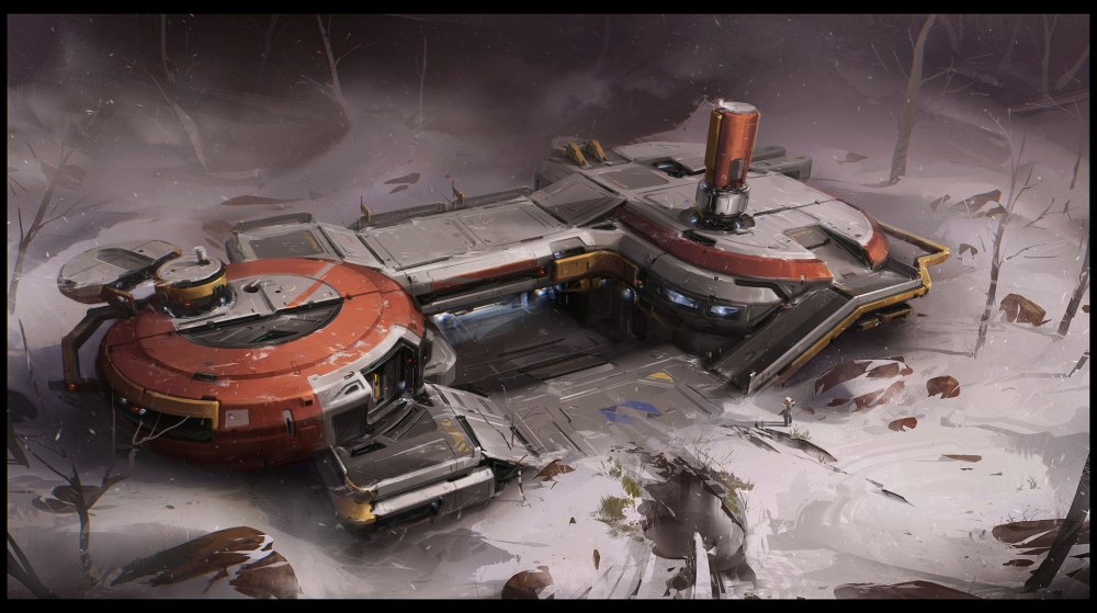 Космическая база Sci Fi концепт