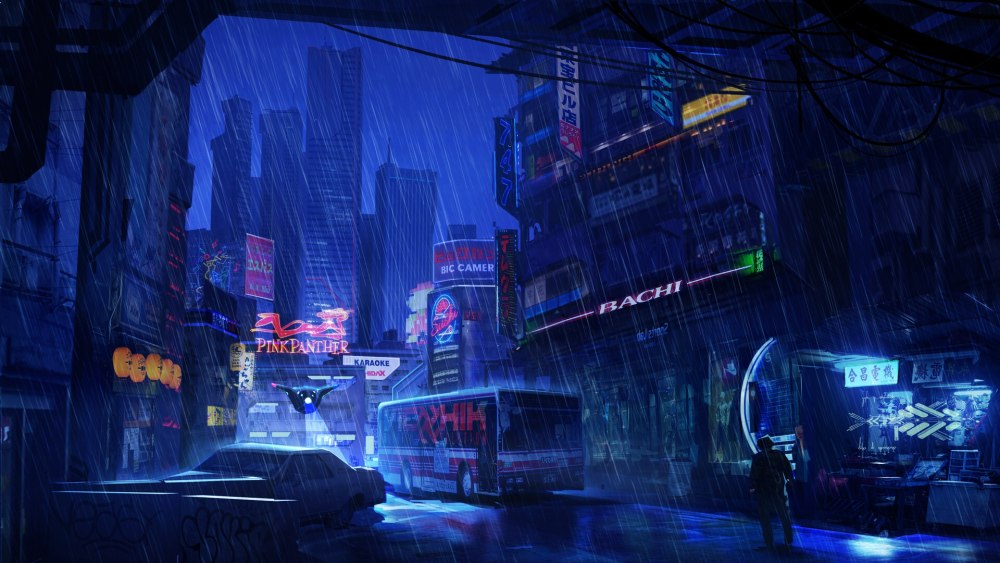 Cyberpunk 4k город