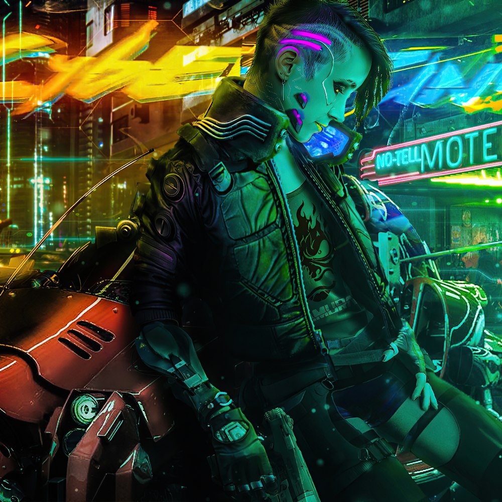 Cyberpunk 2077 очки неон