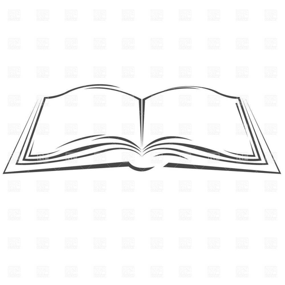 Силуэт книги раскрытой на прозрачном фоне