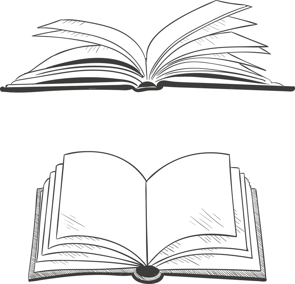 Силуэт книги на белом фоне