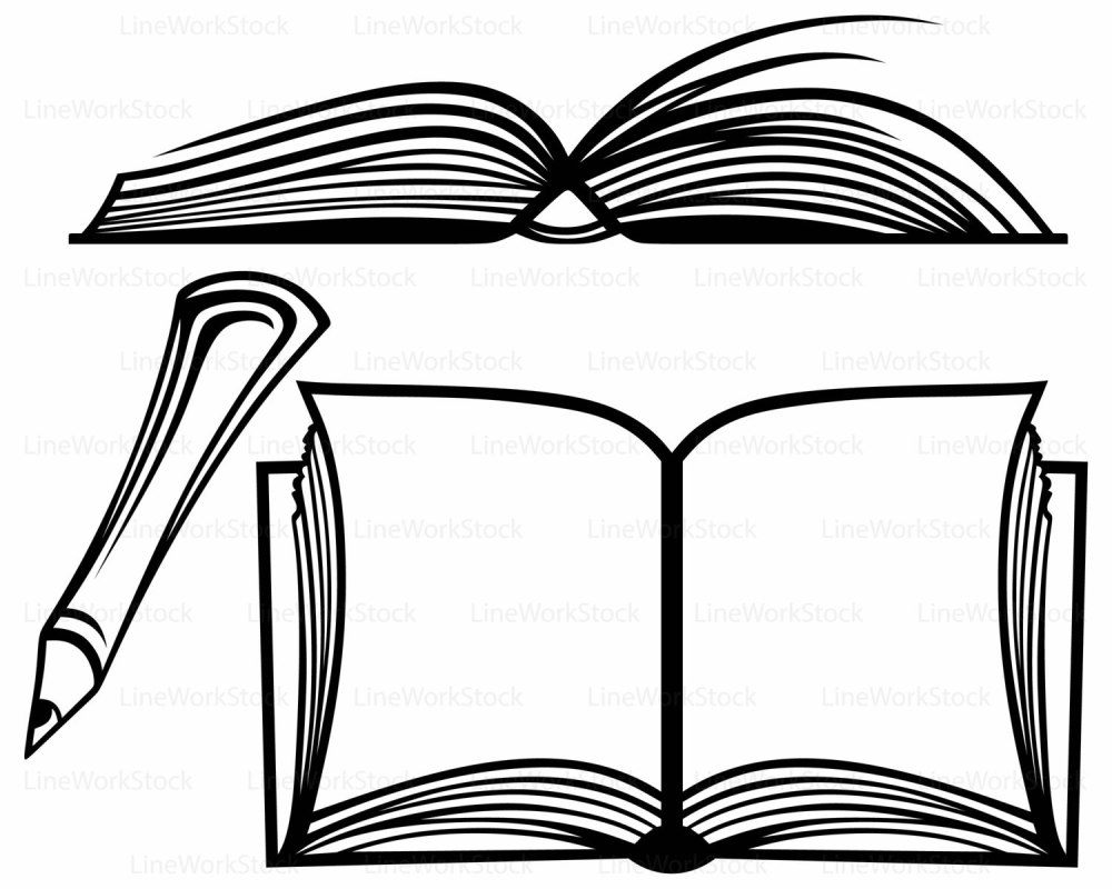 Открытая книга силуэт