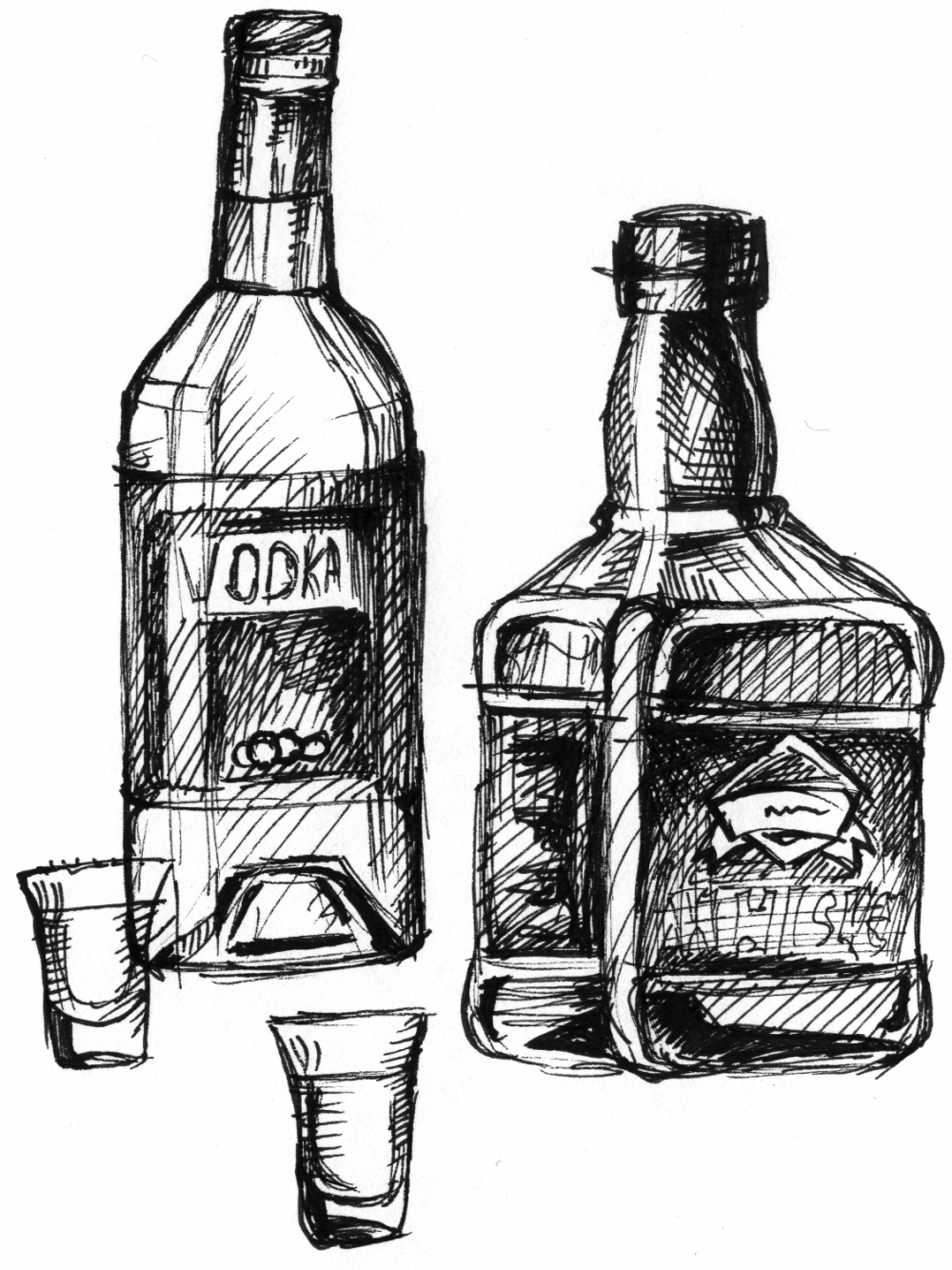 Виски нарисованные